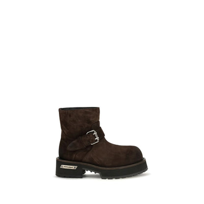 Balenciaga Braune Ankle Boots aus Kalbsleder Bos Taurus