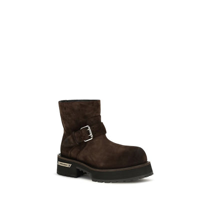 Balenciaga Braune Ankle Boots aus Kalbsleder Bos Taurus