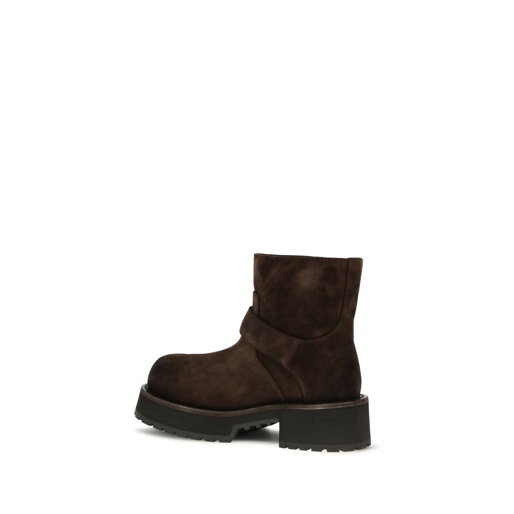 Balenciaga Braune Ankle Boots aus Kalbsleder Bos Taurus