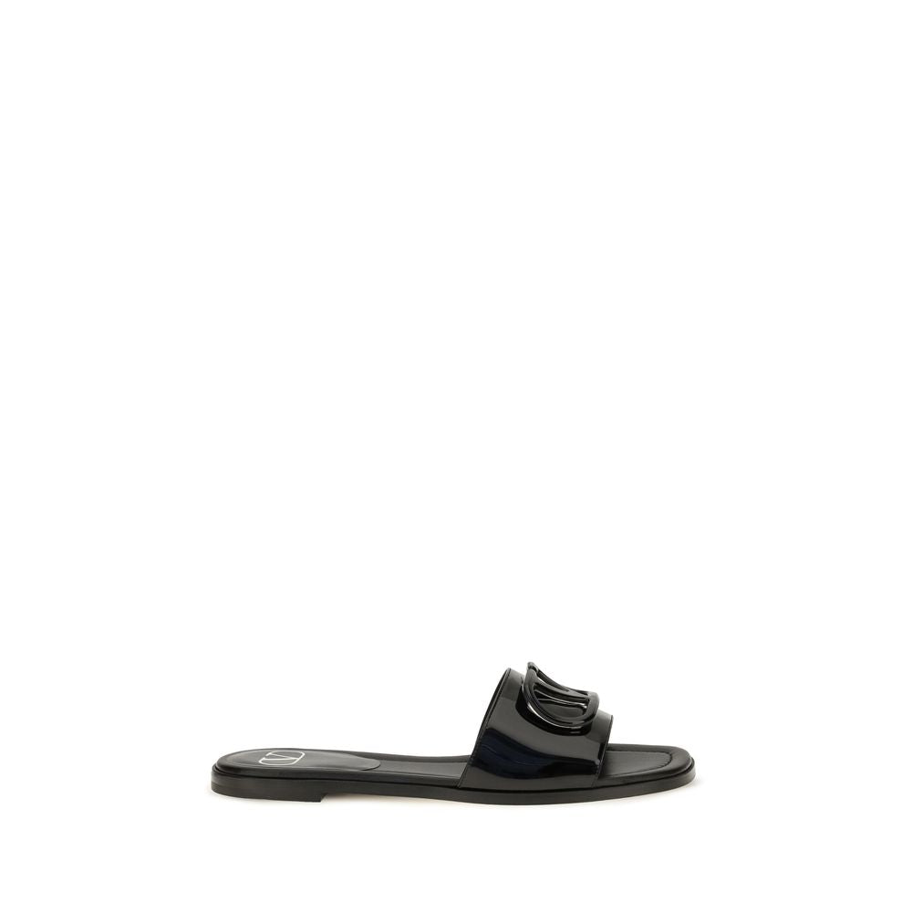 Valentino Garavani Schwarze Bos Taurus Kalbsleder-Sandalen
