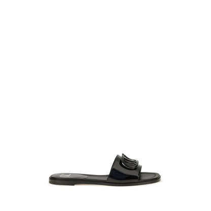 Valentino Garavani Schwarze Bos Taurus Kalbsleder-Sandalen
