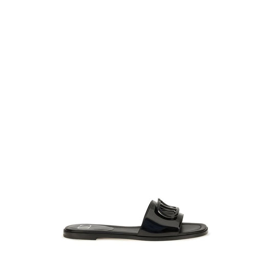 Valentino Garavani Schwarze Bos Taurus Kalbsleder-Sandalen