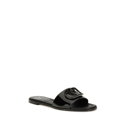Valentino Garavani Schwarze Bos Taurus Kalbsleder-Sandalen