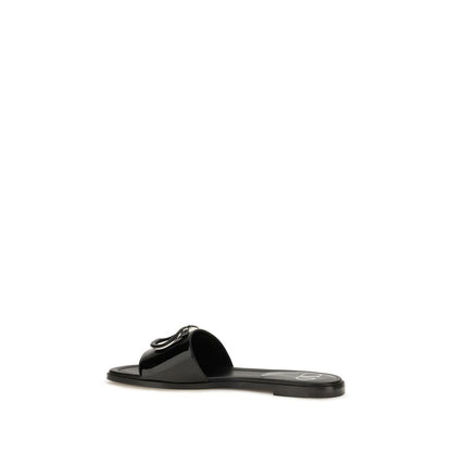 Valentino Garavani Schwarze Bos Taurus Kalbsleder-Sandalen