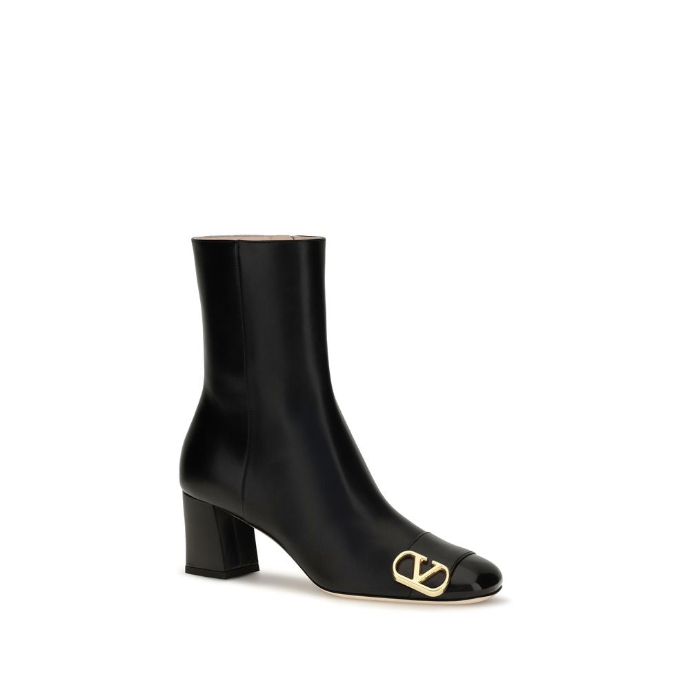 Valentino Garavani Schwarze Ankle Boots aus Kalbsleder Bos Taurus