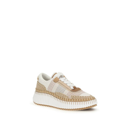 Chloé Beigefarbene Sportschuhe aus Nylon