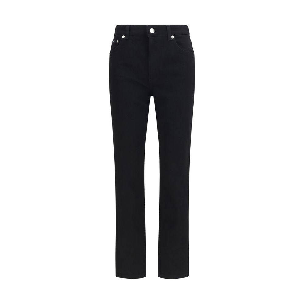 Dolce & Gabbana Schwarze Baumwoll-Jeans mit geradem Bein