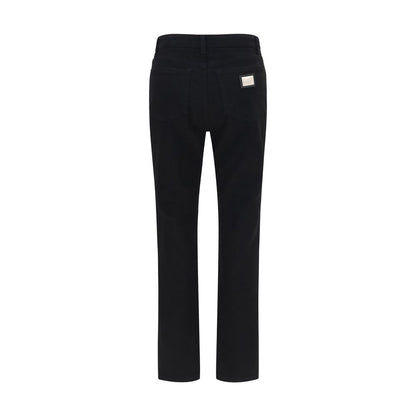 Dolce & Gabbana Schwarze Baumwoll-Jeans mit geradem Bein