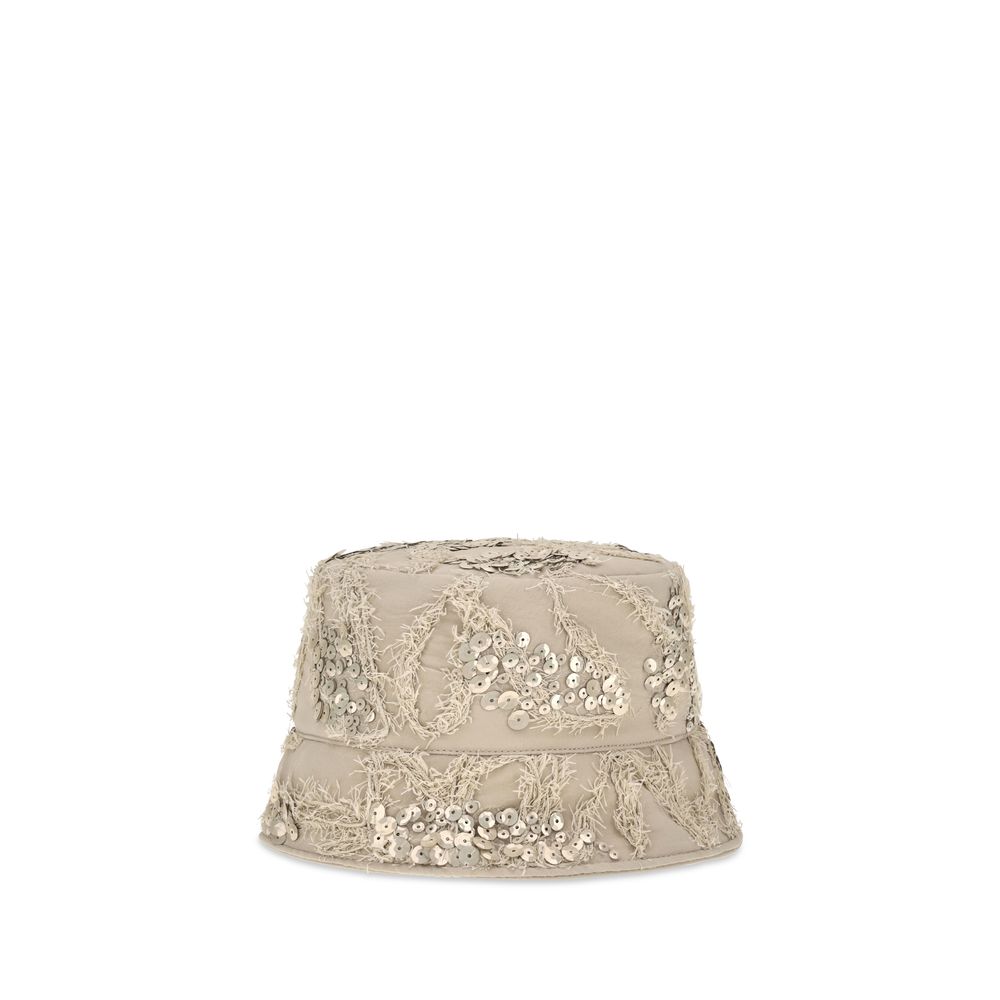 Brunello Cucinelli Beige Seiden-Hut