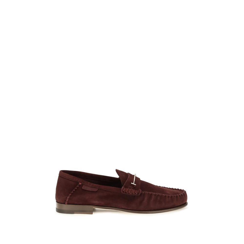 Tom Ford Bordeaux Kalbsleder Bos Taurus Loafer zum Hineinschlüpfen