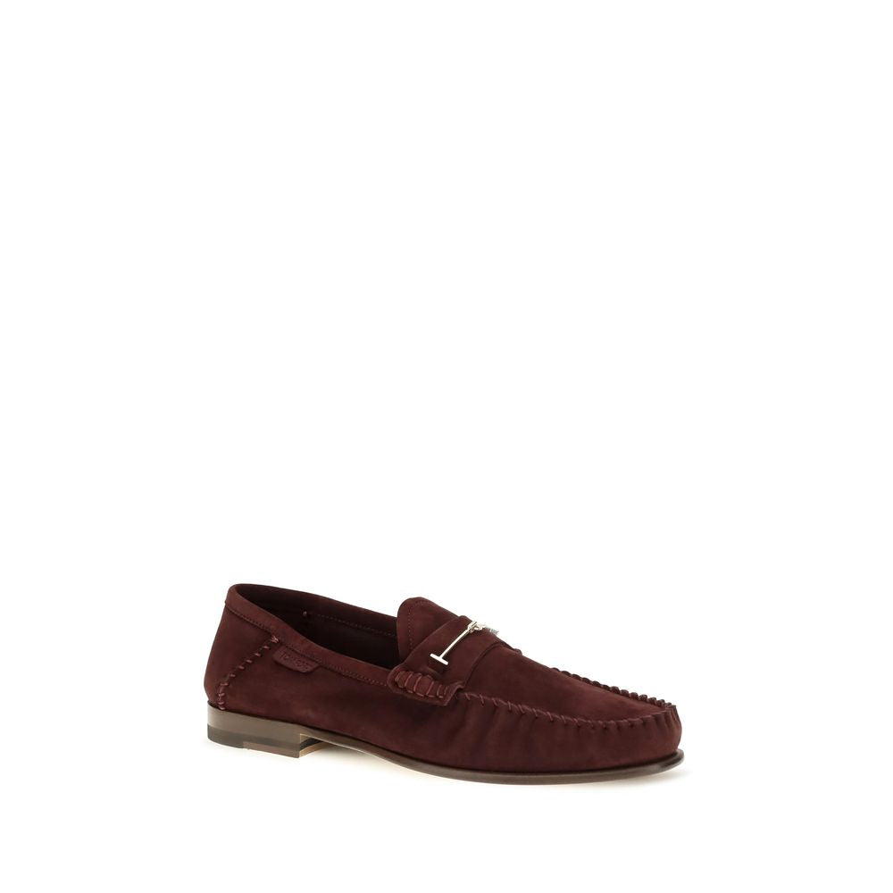 Tom Ford Bordeaux Kalbsleder Bos Taurus Loafer zum Hineinschlüpfen