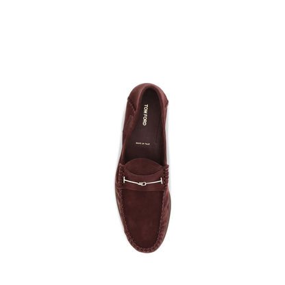 Tom Ford Bordeaux Kalbsleder Bos Taurus Loafer zum Hineinschlüpfen