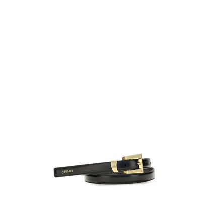 Versace Schwarzer Kalbsleder Bos Taurus Regular Gürtel