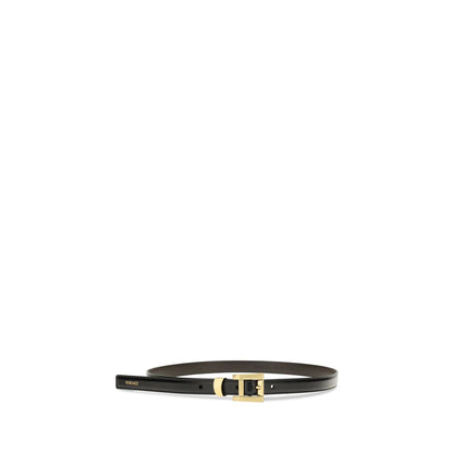 Versace Schwarzer Kalbsleder Bos Taurus Regular Gürtel