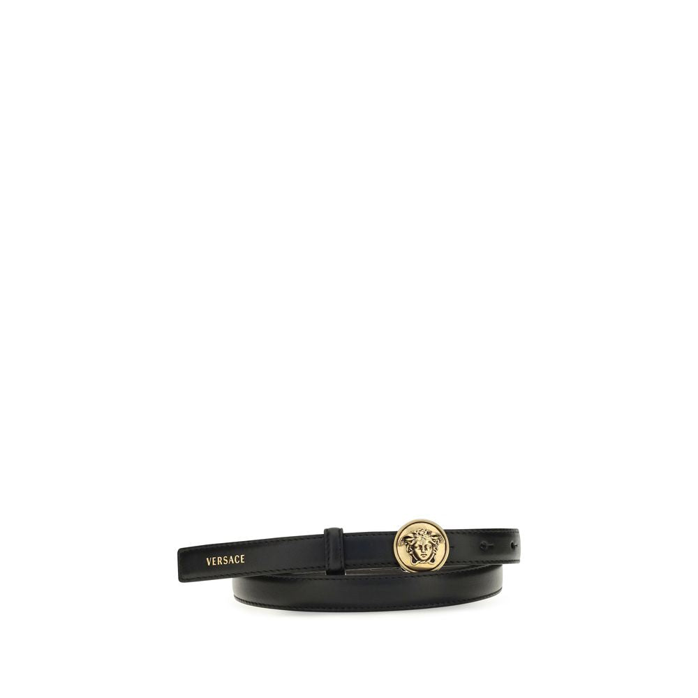 Versace Schwarzer Kalbsleder Bos Taurus Regular Gürtel