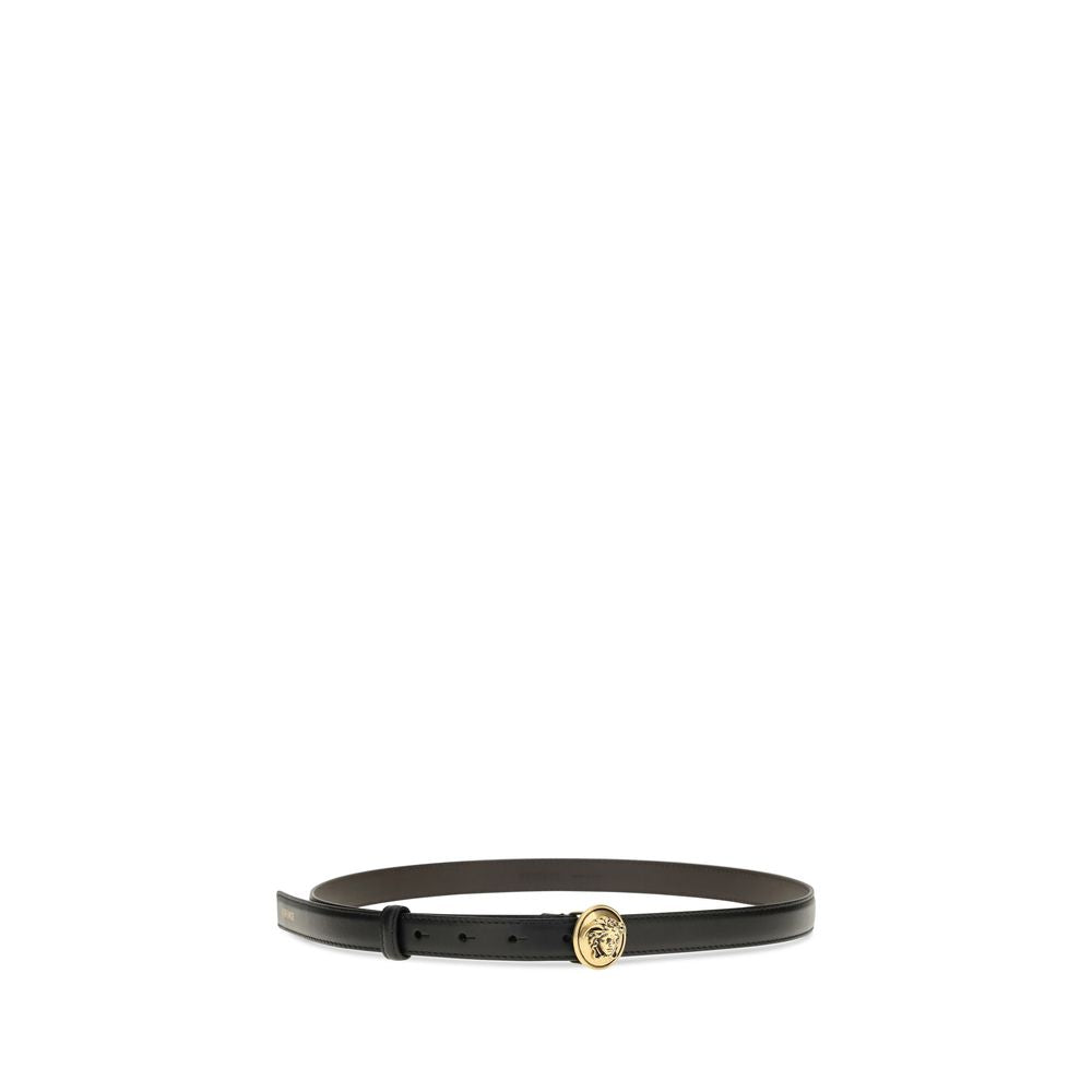 Versace Schwarzer Kalbsleder Bos Taurus Regular Gürtel