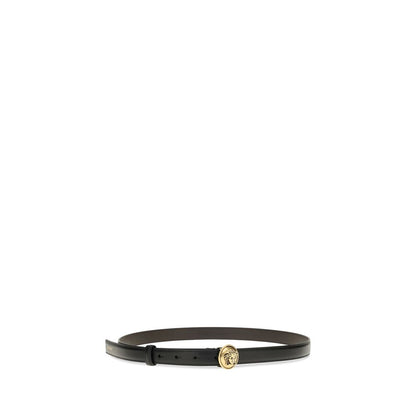 Versace Schwarzer Kalbsleder Bos Taurus Regular Gürtel
