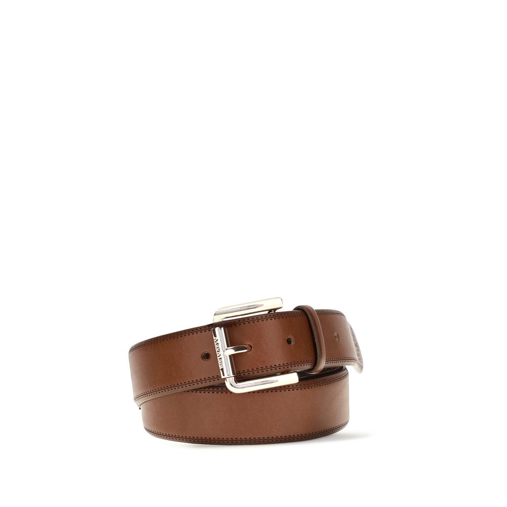 Max Mara Brauner Kalbsleder Bos Taurus Regular Gürtel