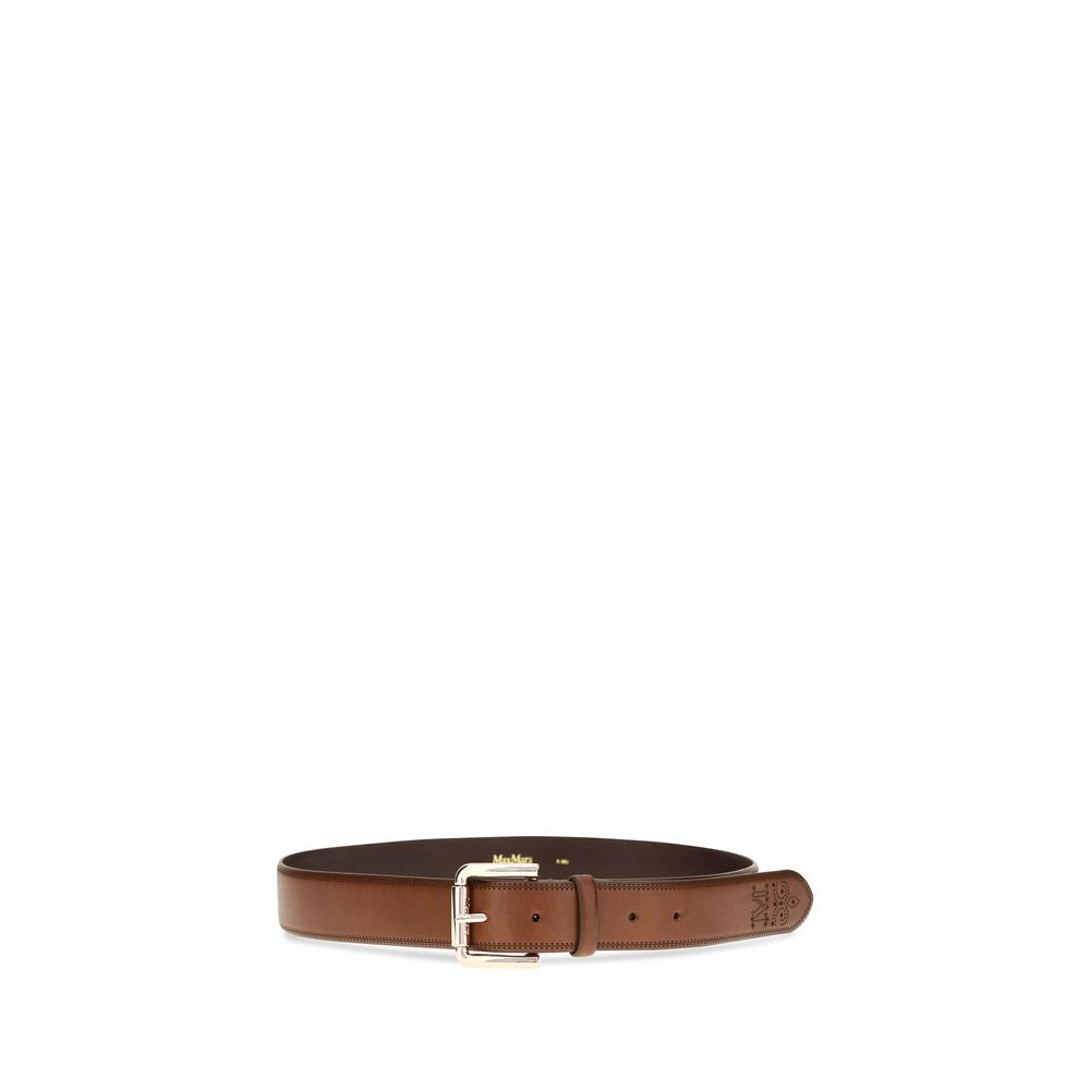 Max Mara Brauner Kalbsleder Bos Taurus Regular Gürtel