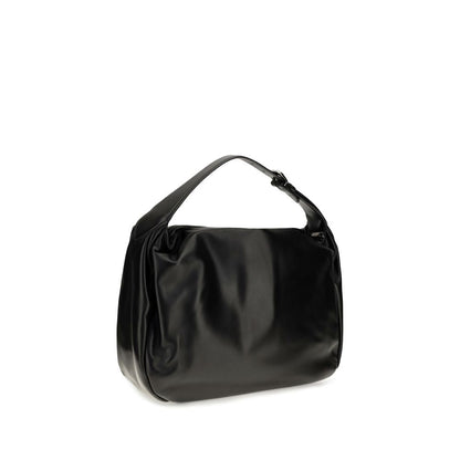 Brunello Cucinelli Schwarze Bos Taurus Kalbsleder Schultertasche