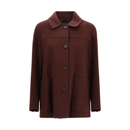 'S Max Mara Bordeaux Wollmantel Oves Aries