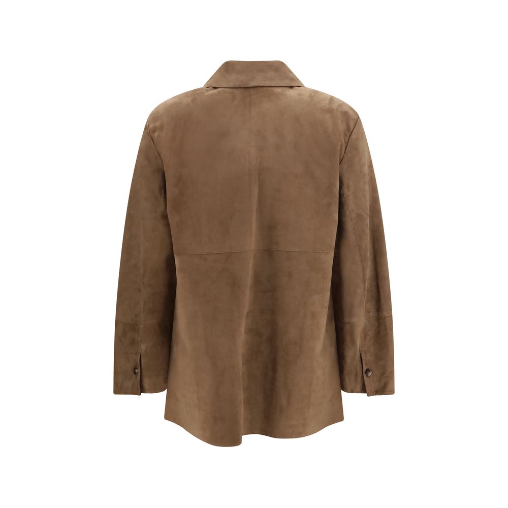 'S Max Mara Braune Lammlederjacke Ovis Aries Aries