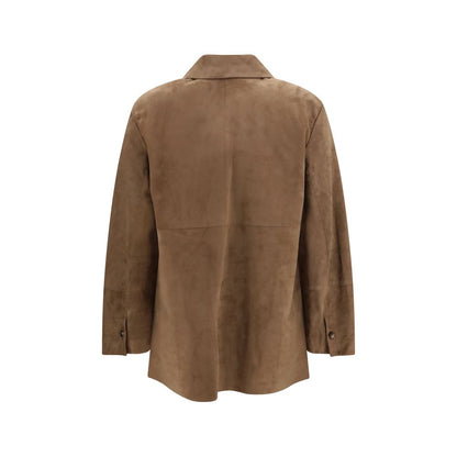 'S Max Mara Braune Lammlederjacke Ovis Aries Aries