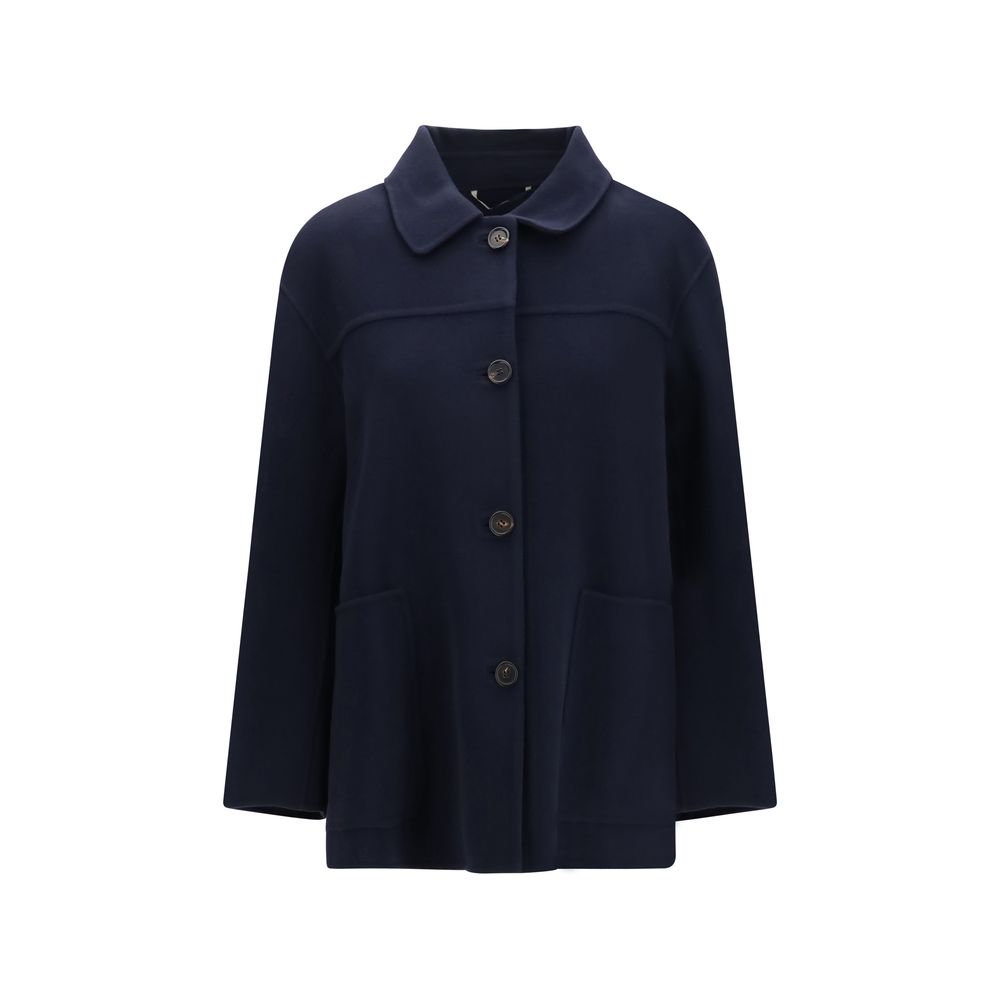 'S Max Mara Blauer Wollmantel Oves Aries