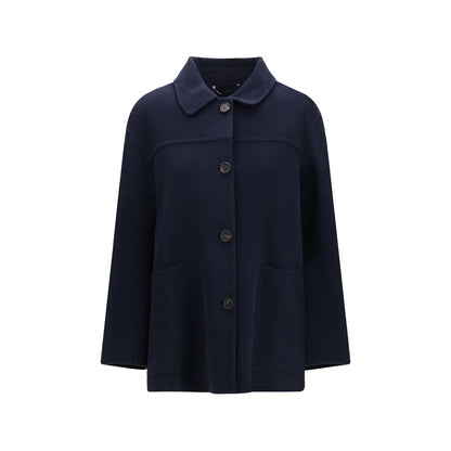 'S Max Mara Blauer Wollmantel Oves Aries