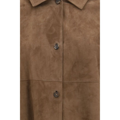 'S Max Mara Braune Lammlederjacke Ovis Aries Aries