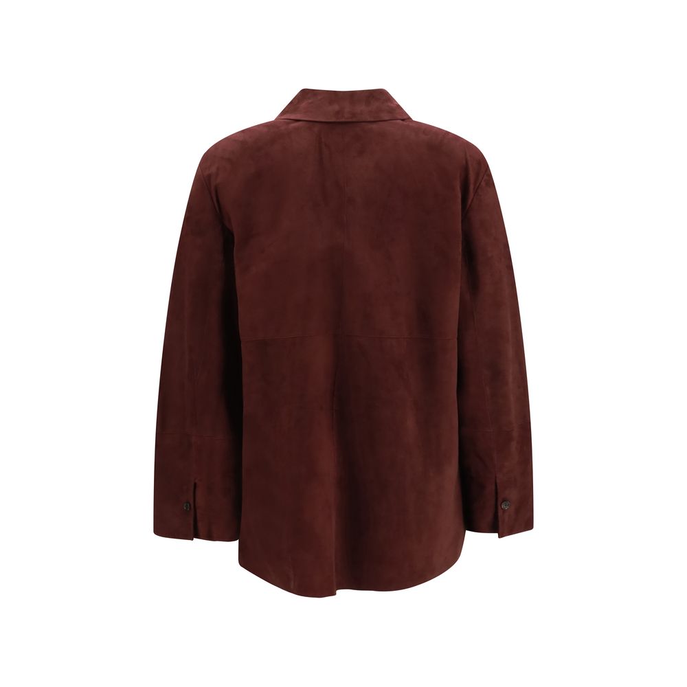 'S Max Mara Bordeaux Lammleder Ovis Aries Aries Lederjacke
