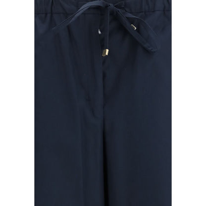 'S Max Mara Blaue Baumwoll-Freizeithose