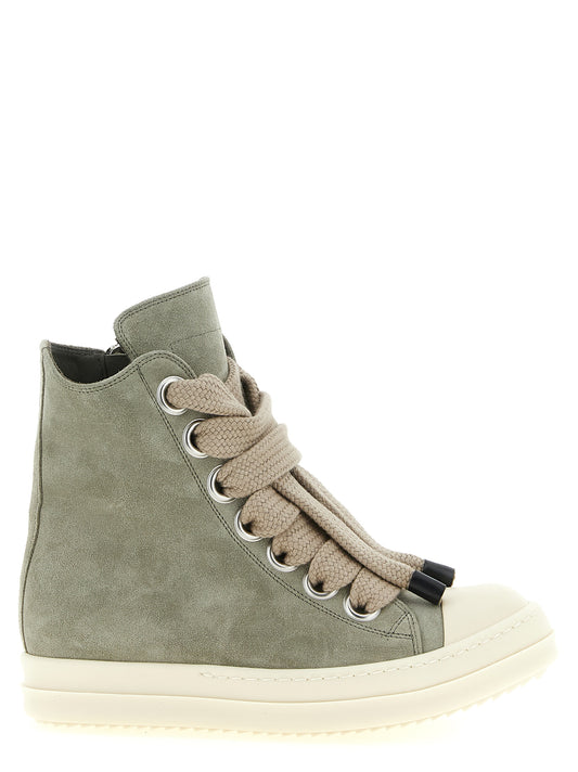 Rick Owens Two-Tone Calfskin High-Top Sneakers