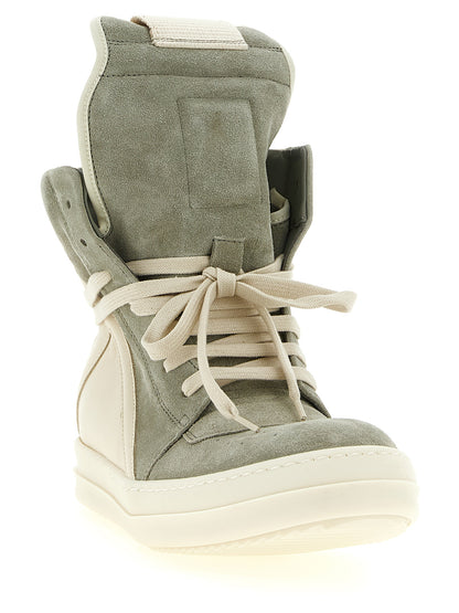 Rick Owens Zweifarbige Kalbsleder-Sneaker im Athletic-Stil