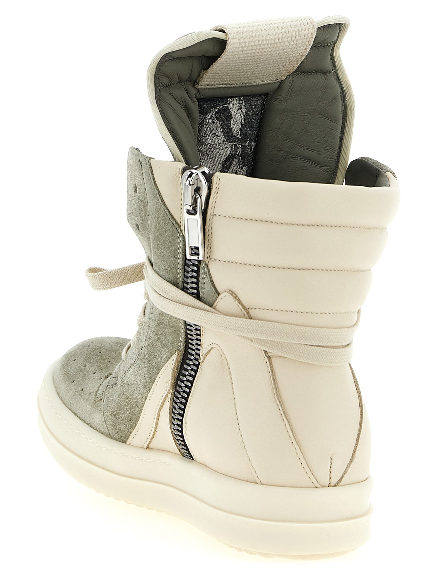 Rick Owens Zweifarbige Kalbsleder-Sneaker im Athletic-Stil