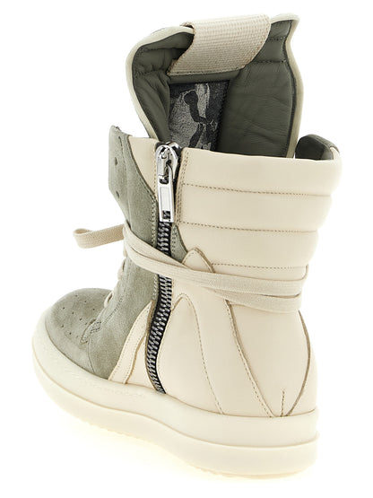 Rick Owens Zweifarbige Kalbsleder-Sneaker im Athletic-Stil