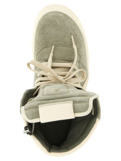 Rick Owens Zweifarbige Kalbsleder-Sneaker im Athletic-Stil