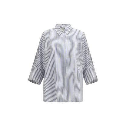 'S Max Mara Blaues Baumwollhemd