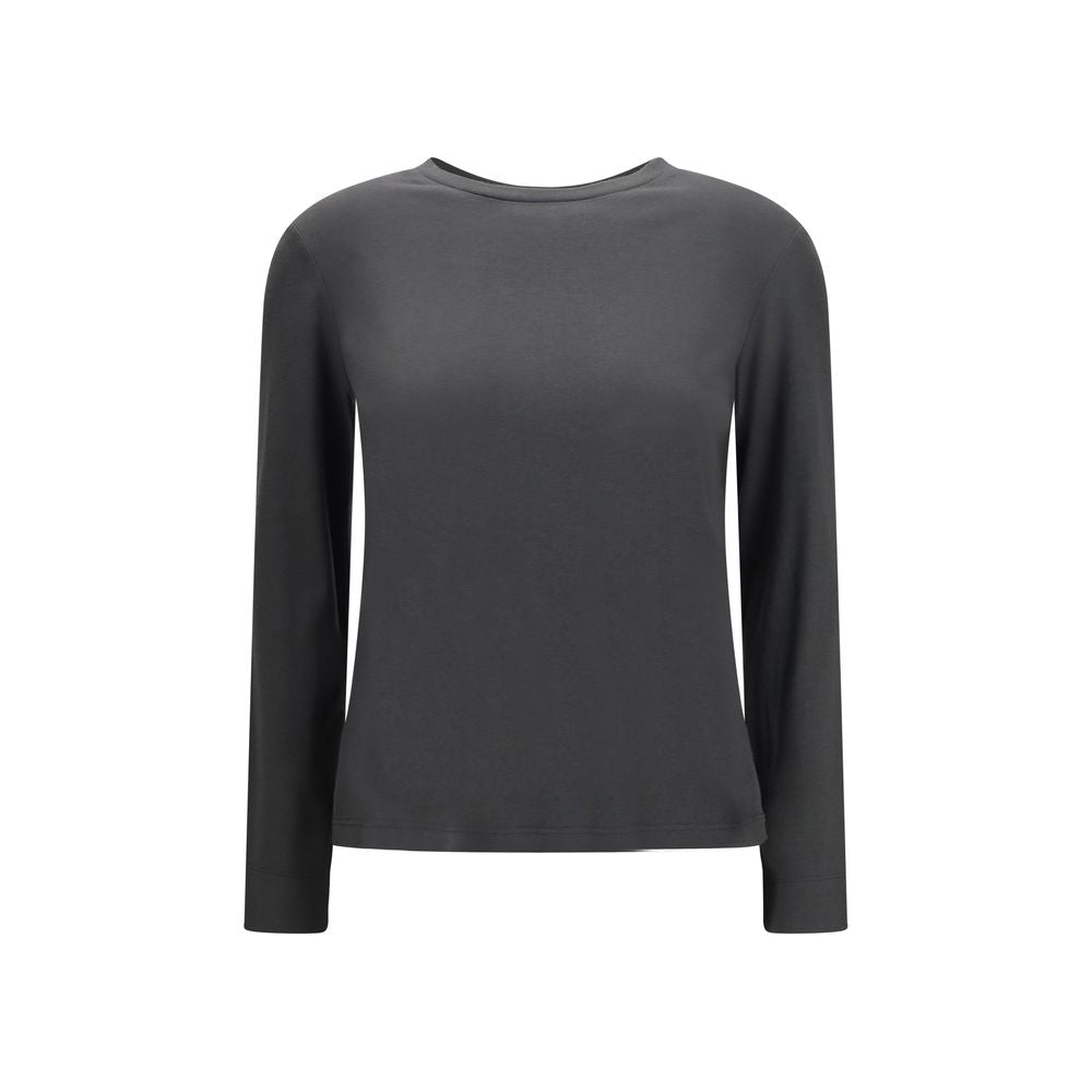 'S Max Mara Graues Baumwoll-Langarmshirt