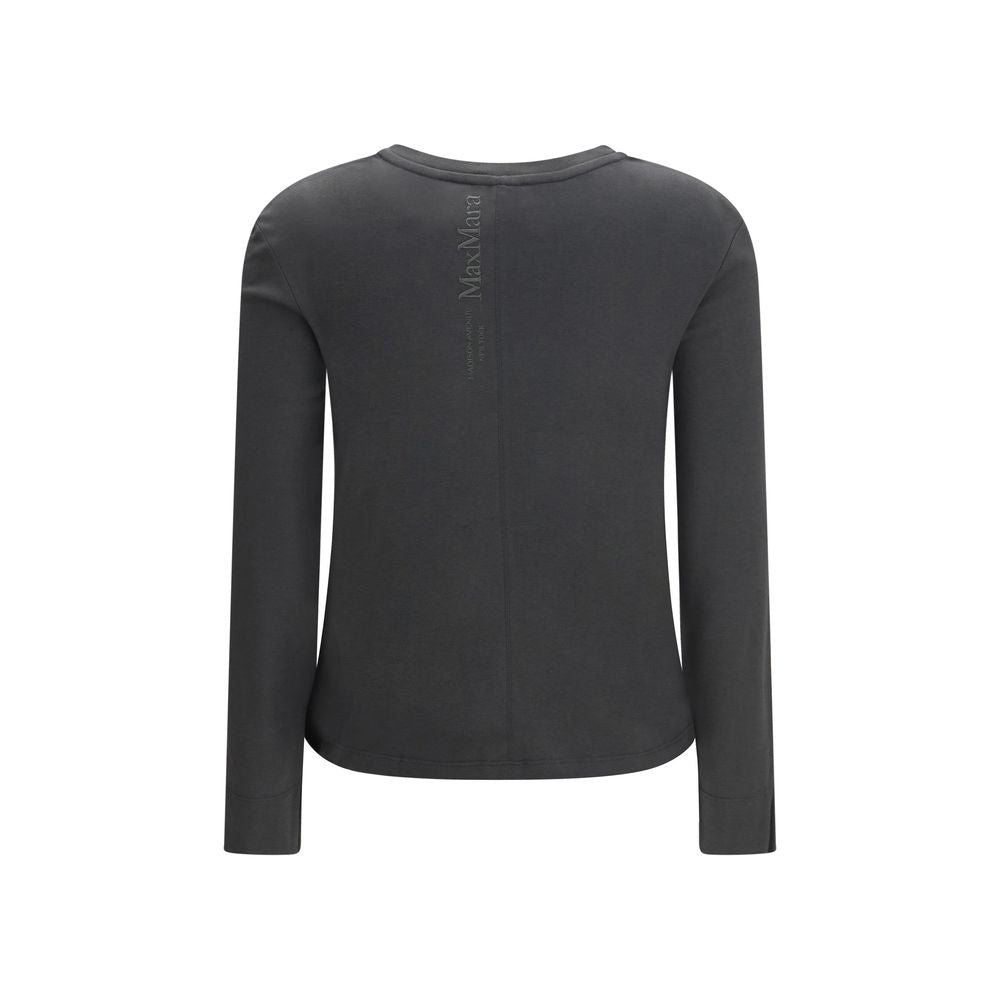 'S Max Mara Graues Baumwoll-Langarmshirt