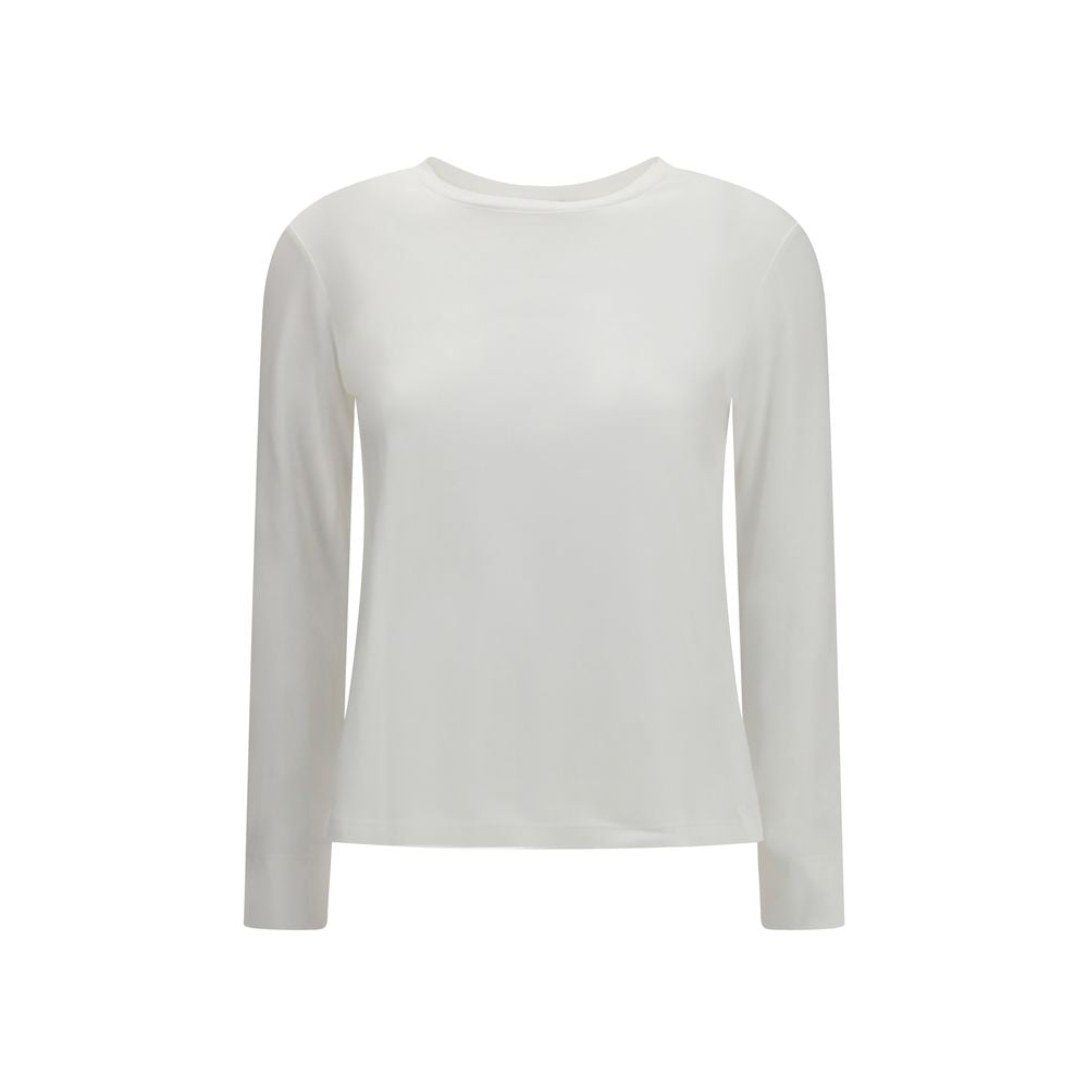 'S Max Mara Weißes Langarm-T-Shirt aus Baumwolle