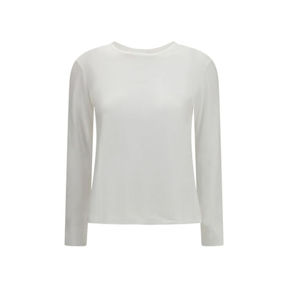 'S Max Mara Weißes Langarm-T-Shirt aus Baumwolle