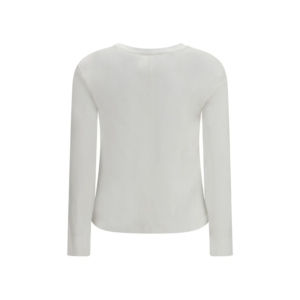 'S Max Mara Weißes Langarm-T-Shirt aus Baumwolle