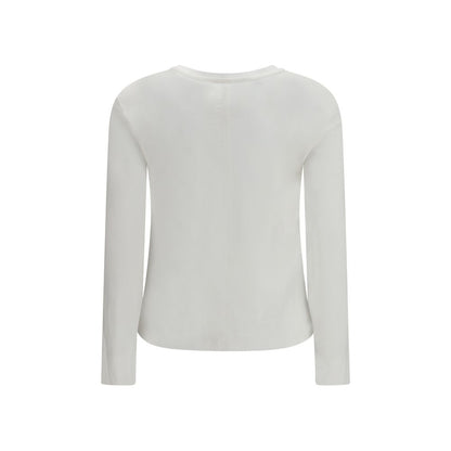 'S Max Mara Weißes Langarm-T-Shirt aus Baumwolle