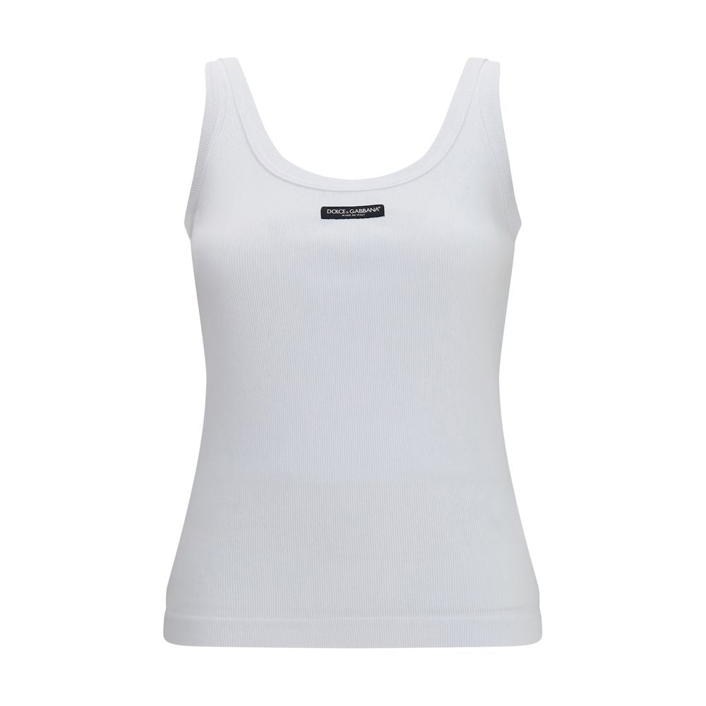 Dolce & Gabbana Weiße Baumwoll-Tanktops