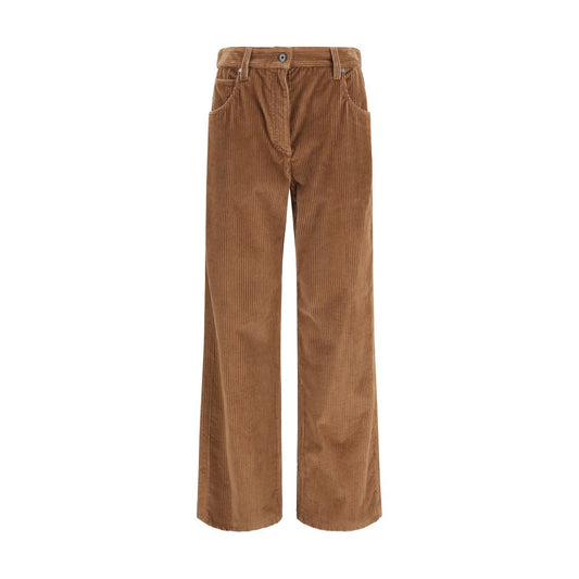 Brunello Cucinelli Brown Women's Cotton Trousers
