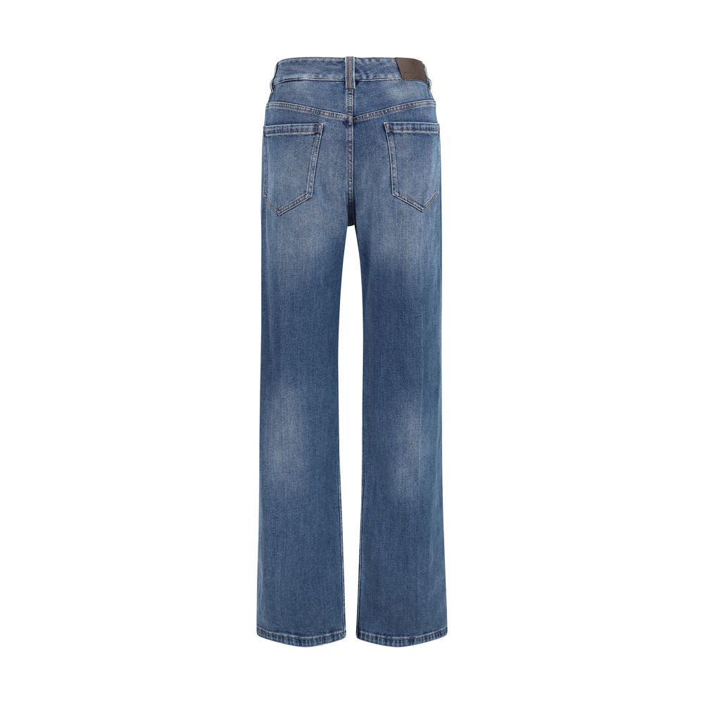 Brunello Cucinelli Blaue Baumwolljeans im Relaxed Fit