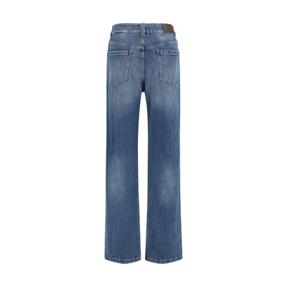 Brunello Cucinelli Blaue Baumwolljeans im Relaxed Fit