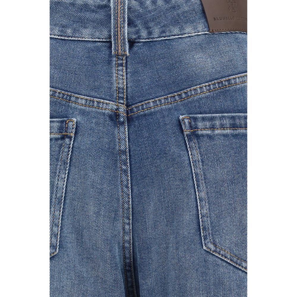 Brunello Cucinelli Blaue Baumwolljeans im Relaxed Fit