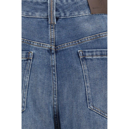 Brunello Cucinelli Blaue Baumwolljeans im Relaxed Fit